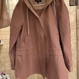 Sam Edelman Pink Water Repellent Hooded Utility Jacket